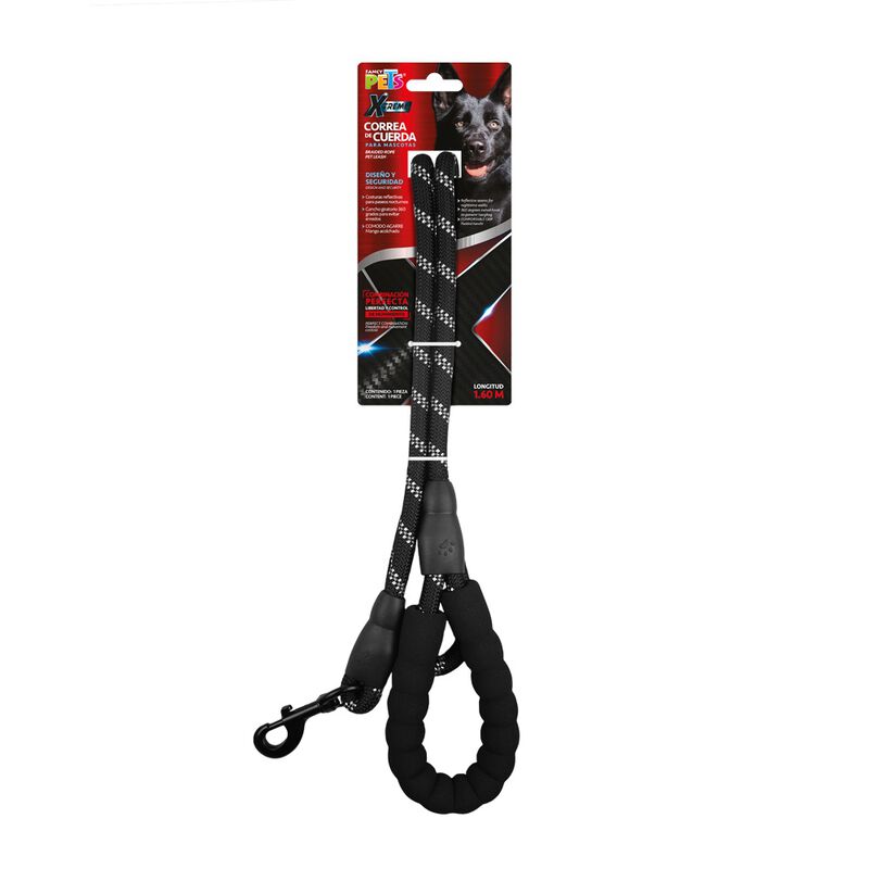 Fancy Pets Correa de Cuerda color Negra 1.60 Me... image number null