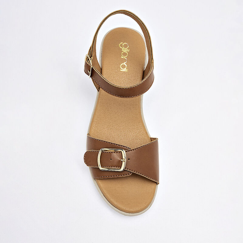 Gilardi sandalia cu&ntilde;a para mujer camel cod 1404... image number null