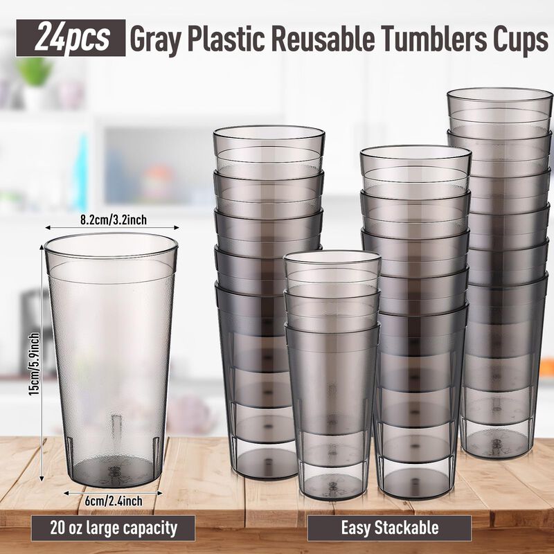 Vaso Reutilizable Sieral 590 ml Gris, Pack De 2... image number null