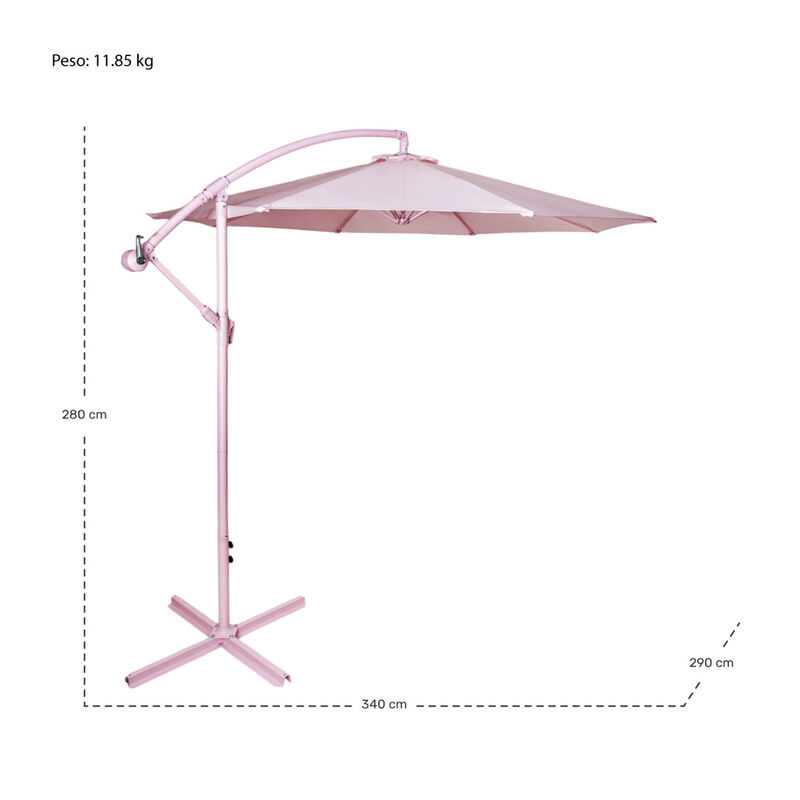 Sombrilla Full Color Rosa Exterior Lujo 2.9m + ... image number null