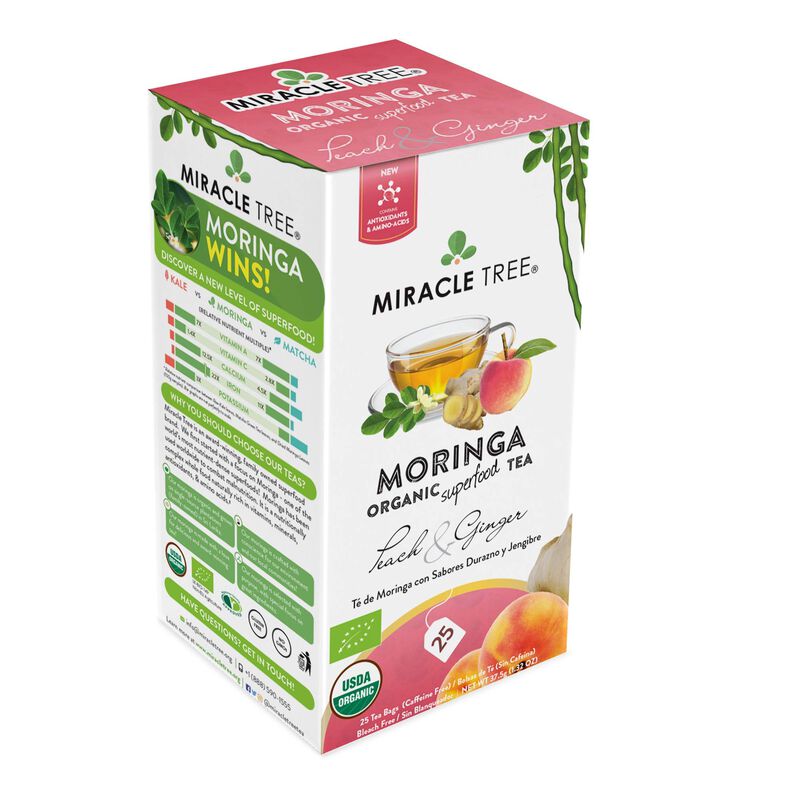 T&eacute; Miracle Tree Moringa Con Jengibre Y Melocot&oacute;... image number null