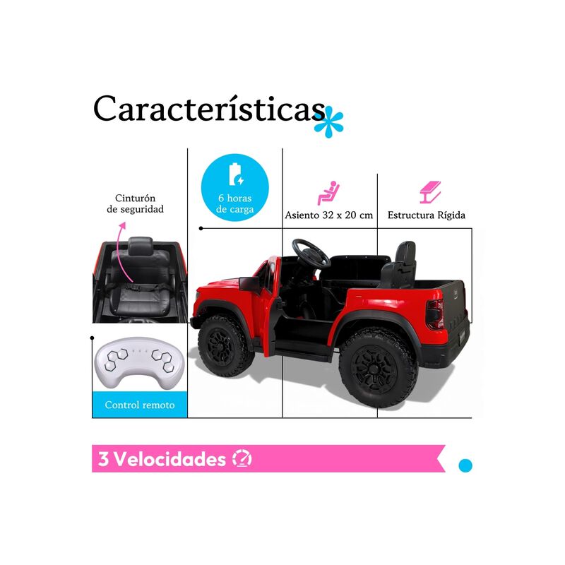 Camioneta Pickup Montable El&eacute;ctrica 12v Para Ni... image number null