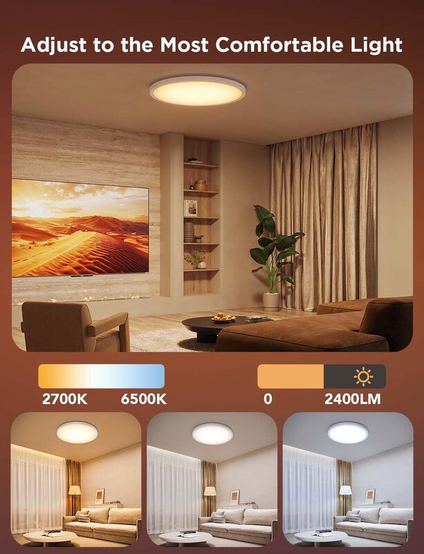 L&aacute;mpara De Techo Govee Smart Rgbic Led 2400lm 1... image number null