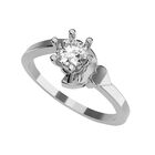 Anillo de Compromiso en Oro Blanco 14K con Circonia -  Talla:9/ FJ840-14W-CZ-9