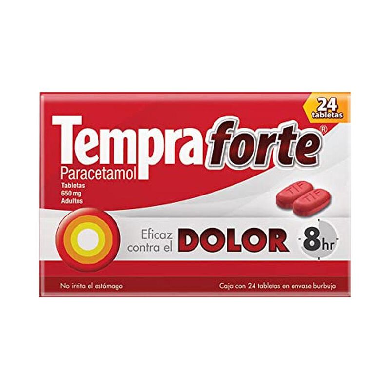 Tempra Forte 650mg Paracetamol, Dolor, Caja Con... image number null