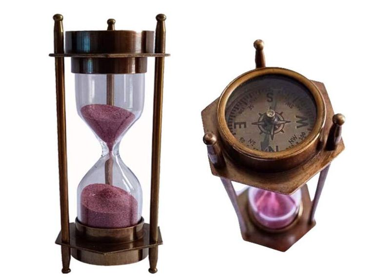 Reloj De Arena Decorativo De Lat&oacute;n Con Temporiz... image number null