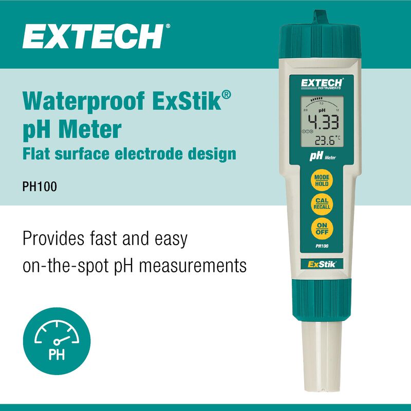 Medidor De Ph Extech Ph100 Impermeable Exstik I... image number null
