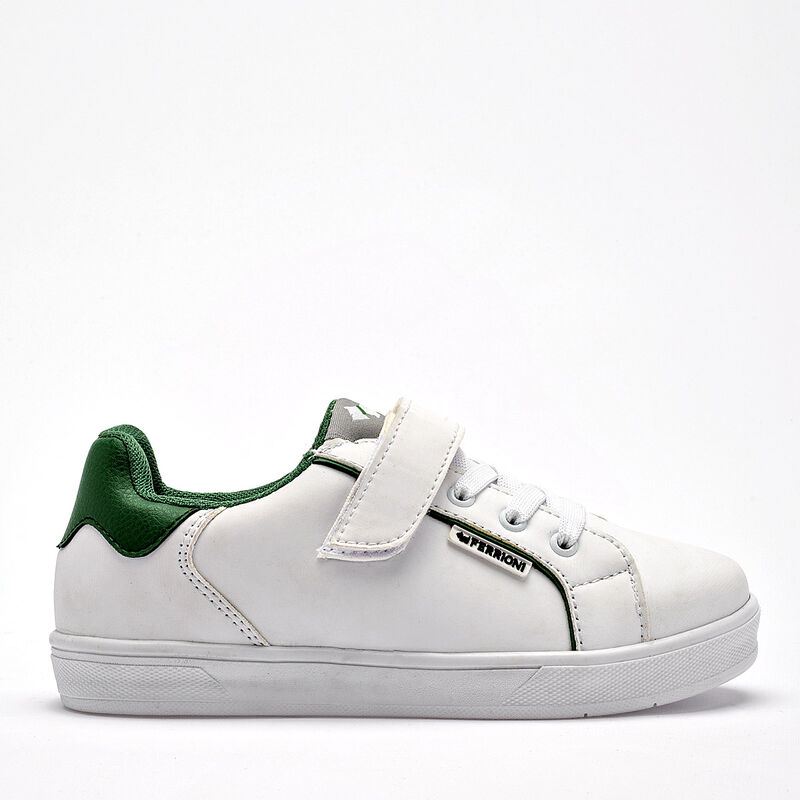 Ferrioni tenis para ni&ntilde;o  blanco verde cod 1409... image number null