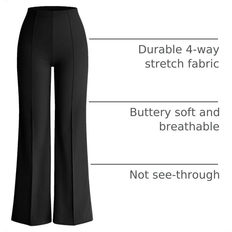 Pantalones OQQ de Pierna Ancha y Cintura Alta, ... image number null