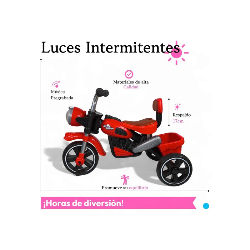 Triciclo Infantil Con Luces, Sonido Y Canastill... image number null