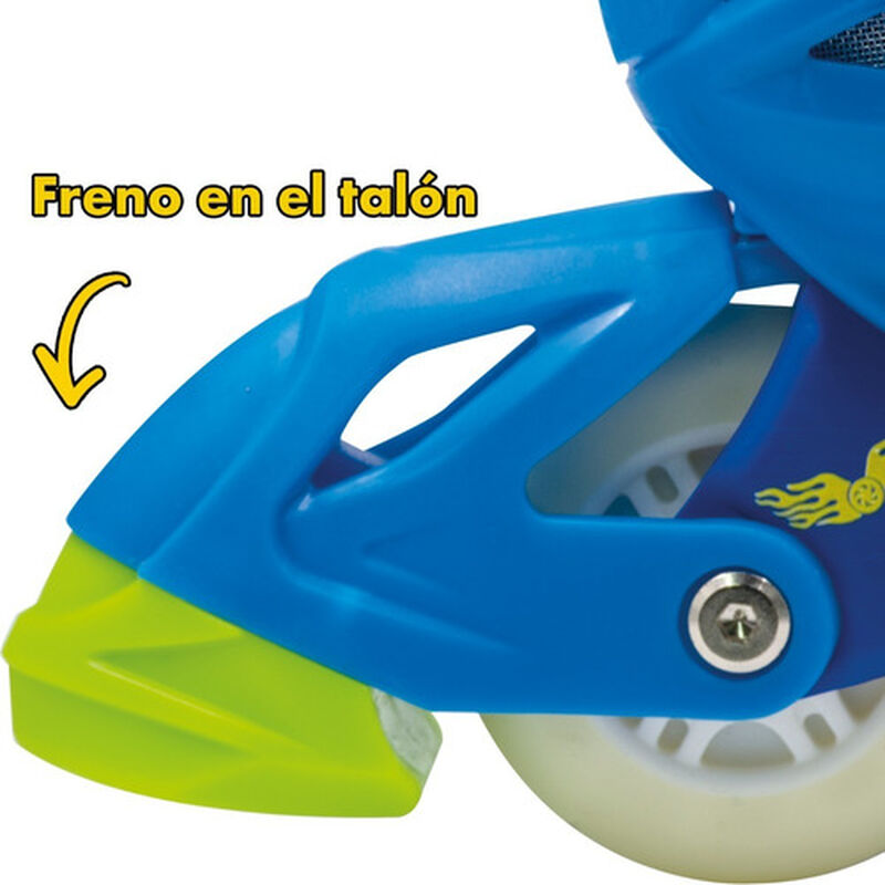Patines En Linea Pro Azul Ni&ntilde;os Luz Led + Equip... image number null
