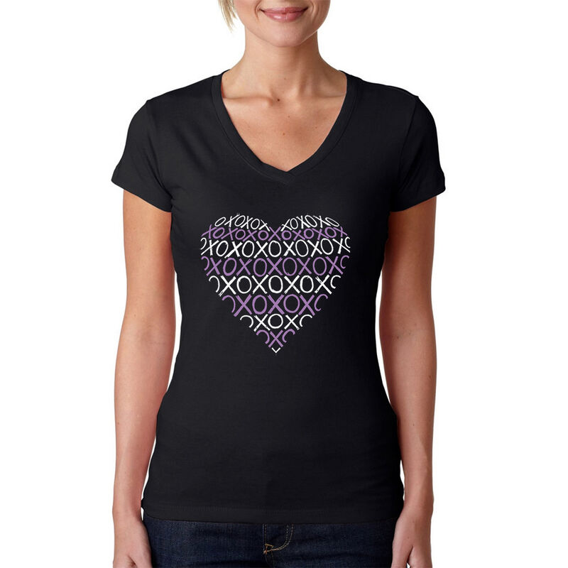 Camiseta De Cuello En V Word Art Para Mujer - C... image number null
