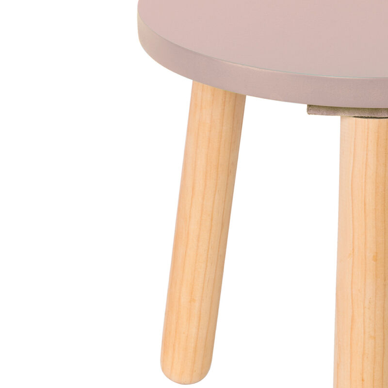 Banquito de Madera para Ni&ntilde;os- Redondo - Rosa image number null
