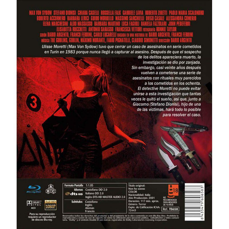 Insomnio [blu-ray] (2001) Non Ho Sonno image number null