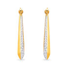 Arracadas Oro 10k Diamantado Platinado 13x21 | Bizzarro