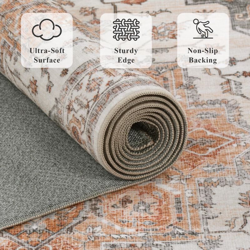 Alfombra Nakedcloud 140x183 Cm Lavable Boho Vin... image number null