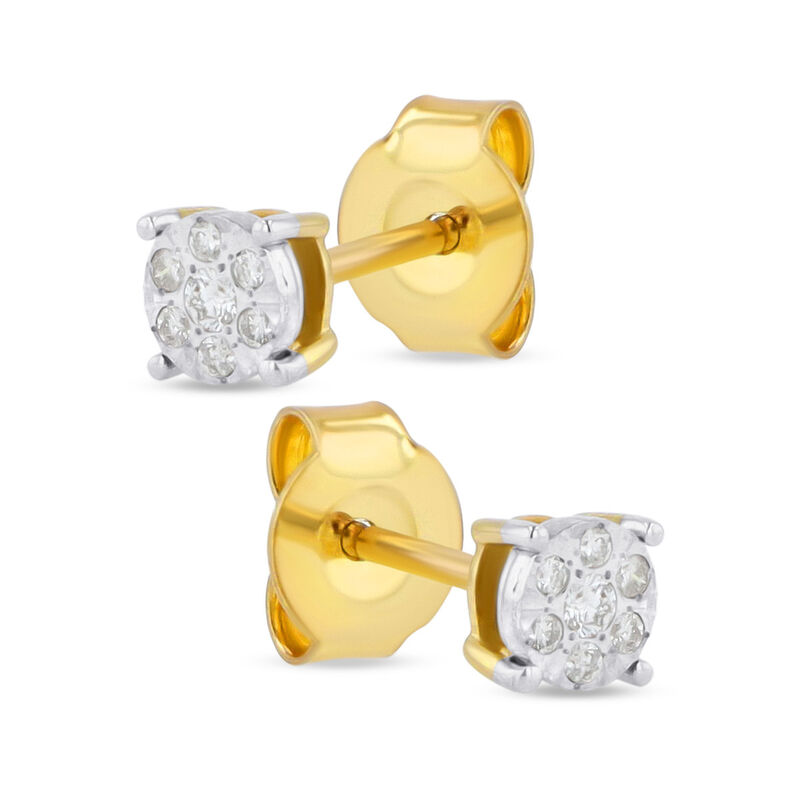 Aretes De Oro Amarillo Con Platinado 10K Con 9P... image number null