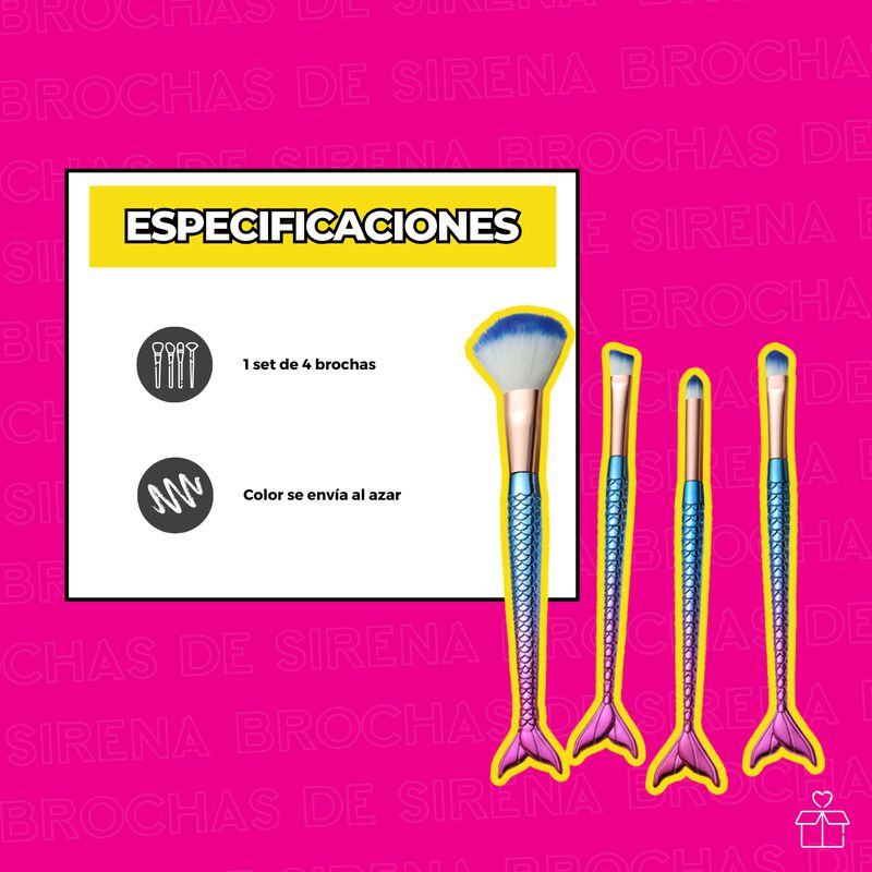 Brochas Sirena Maquillaje De 4pz Rostro Tornaso... image number null