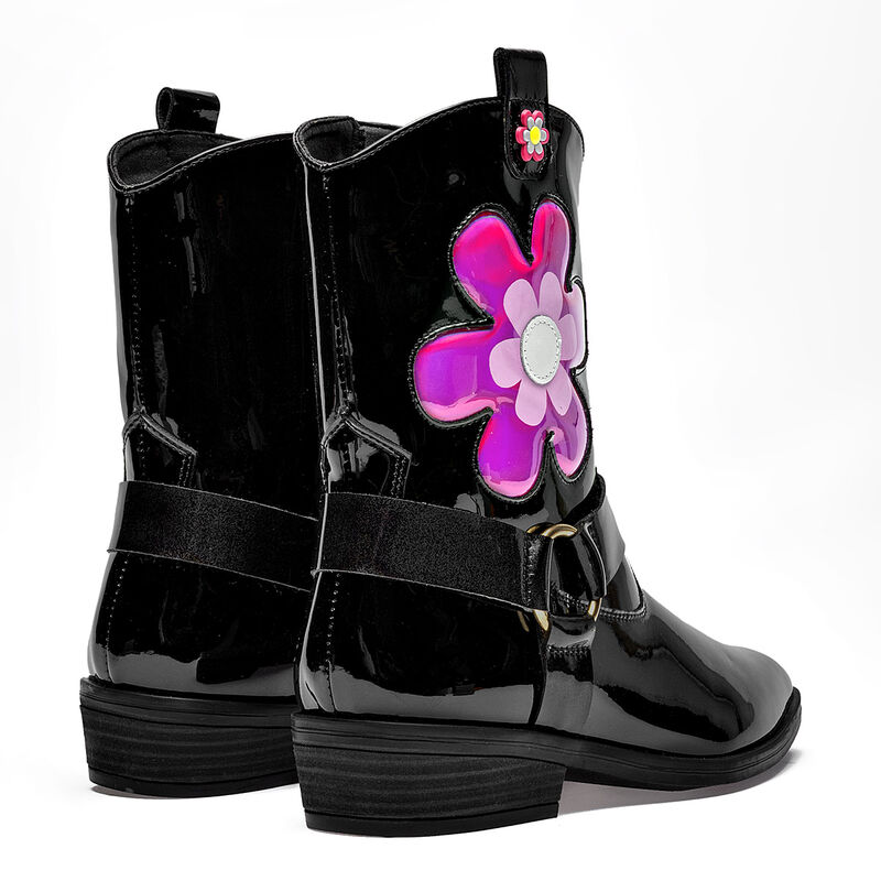 Karsten bota tac&oacute;n para mujer negro charol fius... image number null