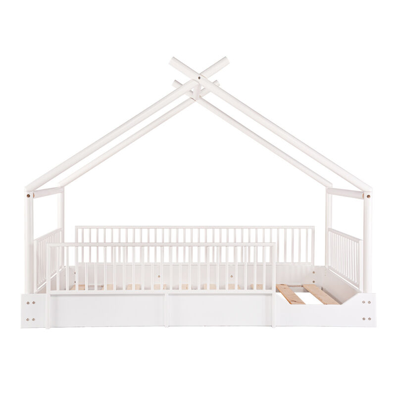 Cama Moderna Montessori de Madera con Barandale... image number null