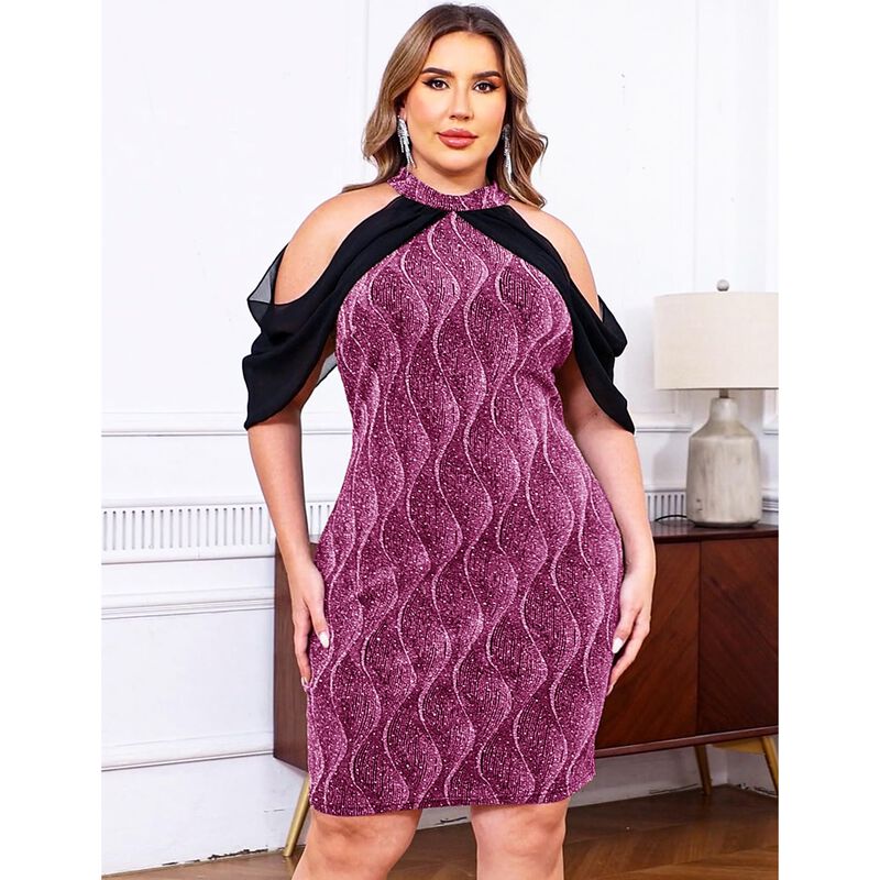 Vestido Cyclamen Talla Plus Brillante Cristales... image number null