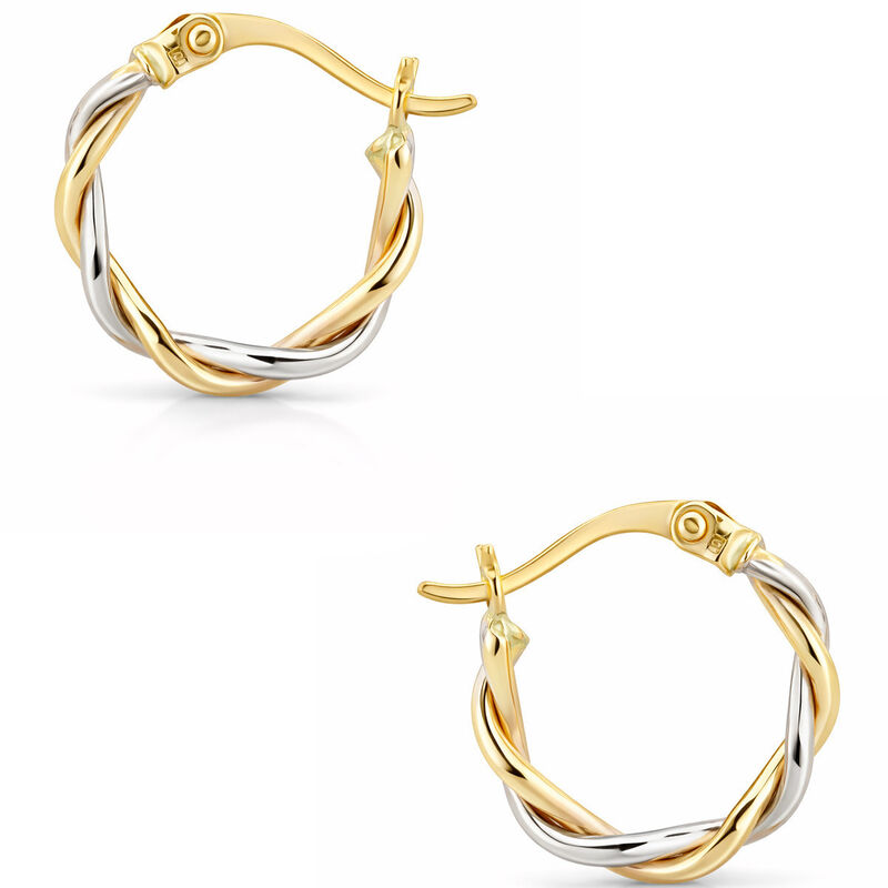 Arracadas Bicolor Oro 10k 10 mm Cl&aacute;sicas | Bizz... image number null