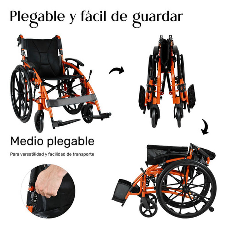 Silla Ruedas Deportiva Ligera Aluminio Plegable... image number null