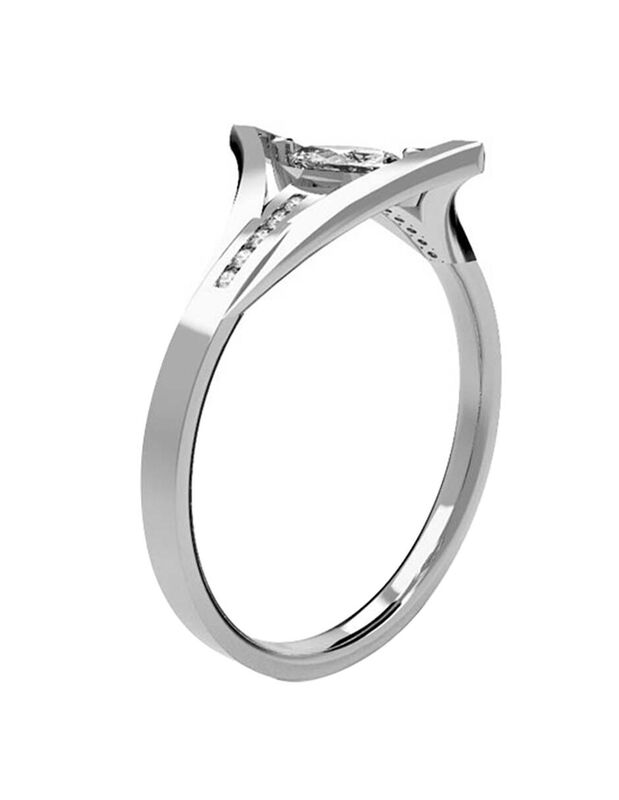 Anillo de Compromiso en Oro de 14K con Circonia... image number null