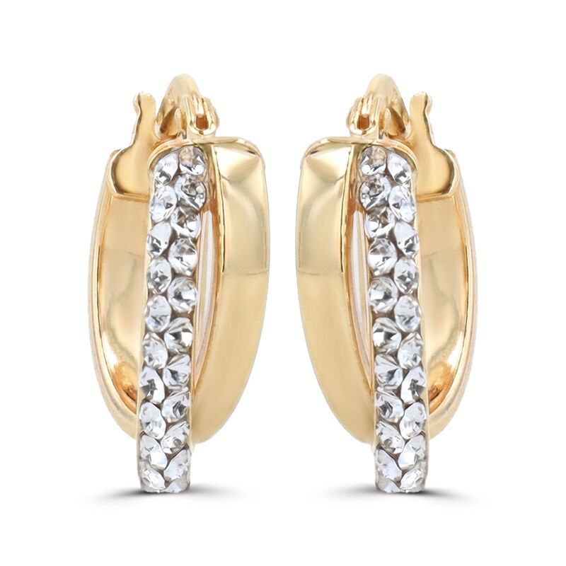 Arracadas Oro 10k Con Zirconias 10 Mm | Bizzarr... image number null
