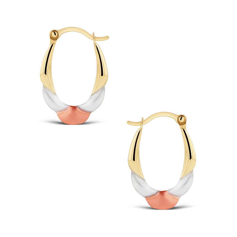 Arracadas Ovaladas De Oro Florentino 10K (8 X 1... image number null