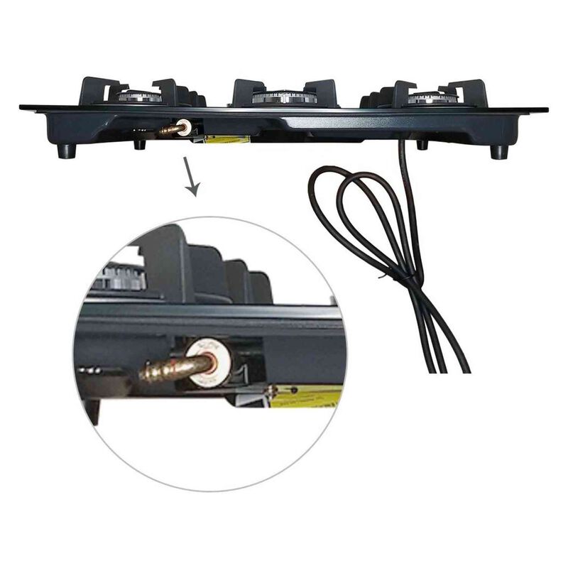 Parrilla Cristal Templado 5 Quemadores Negro Gu... image number null