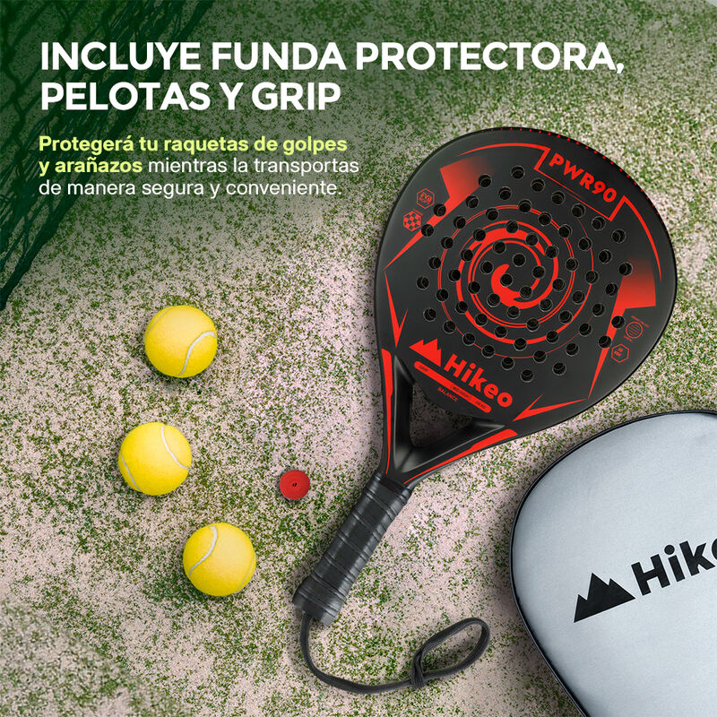 Pala de Padel con 3 Pelotas Funda Grip Raqueta ... image number null