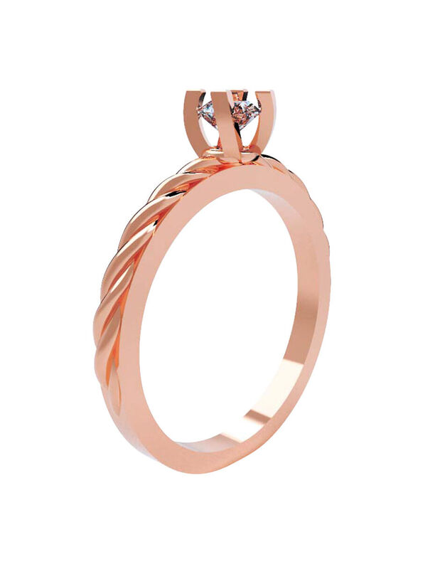 Anillo de Compromiso de 14K con Diamante de Lab... image number null