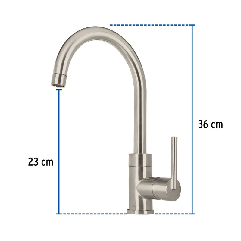 Monomando Sat&iacute;n Cuello Alto para Fregadero Fose... image number null