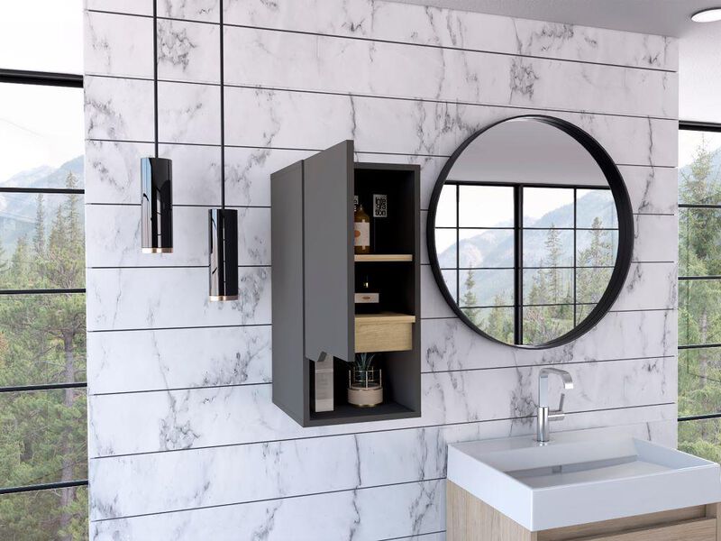 Gabinete de Baño Apolis Plata Oscuro y Café Cla... image number null