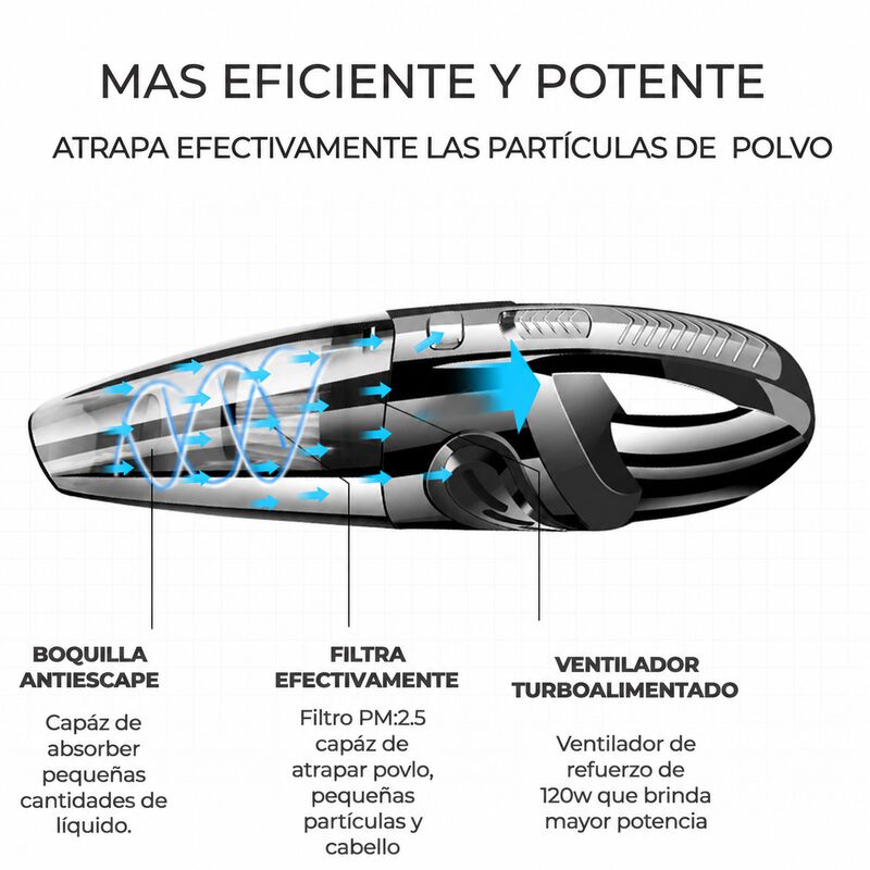 Aspiradora De Mano Port&aacute;til Para Auto Y Hogar, ... image number null