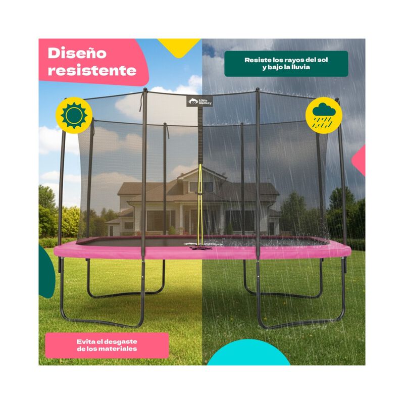 Trampolin Rectangular 10x7ft Brincolin Malla Se... image number null