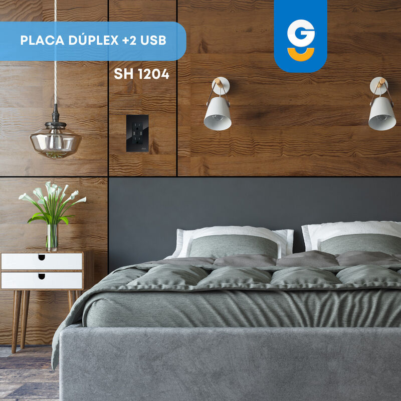 Pack 5 piezas Placa Duplex + 2 Puertos Usb Smar... image number null