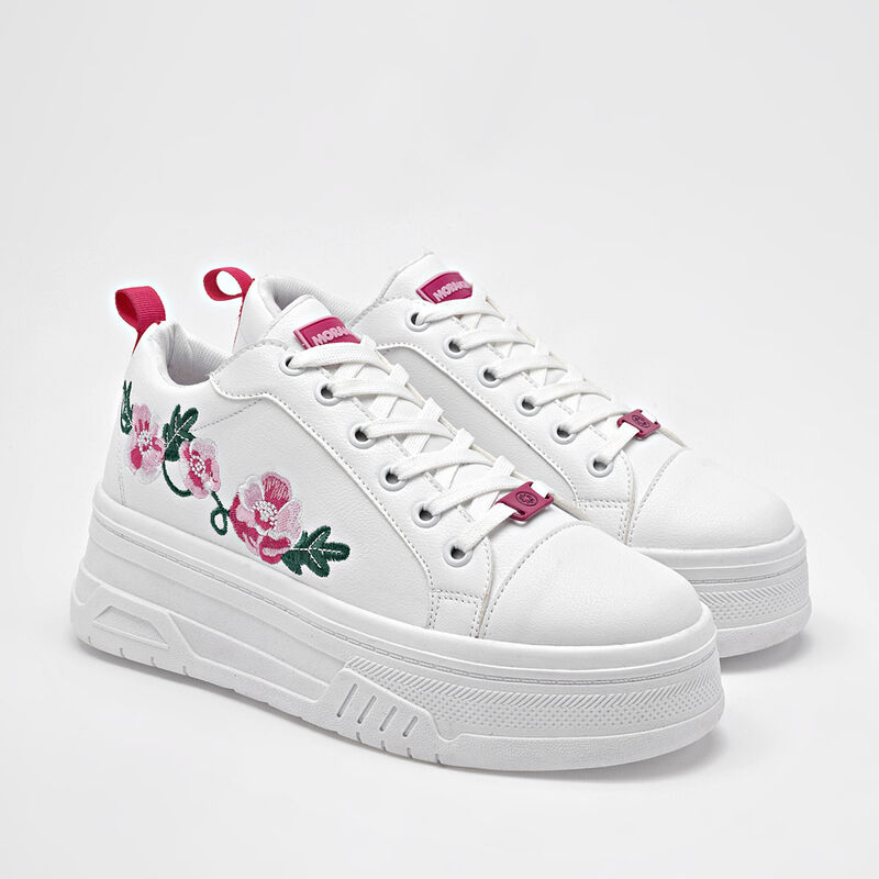 Moramora Tenis urbano para mujer blanco multico... image number null