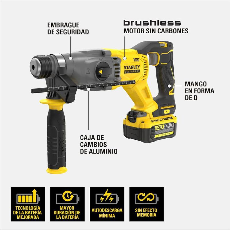 Rotomartillo Stanley SDS V20 Sin Carbones mas T... image number null