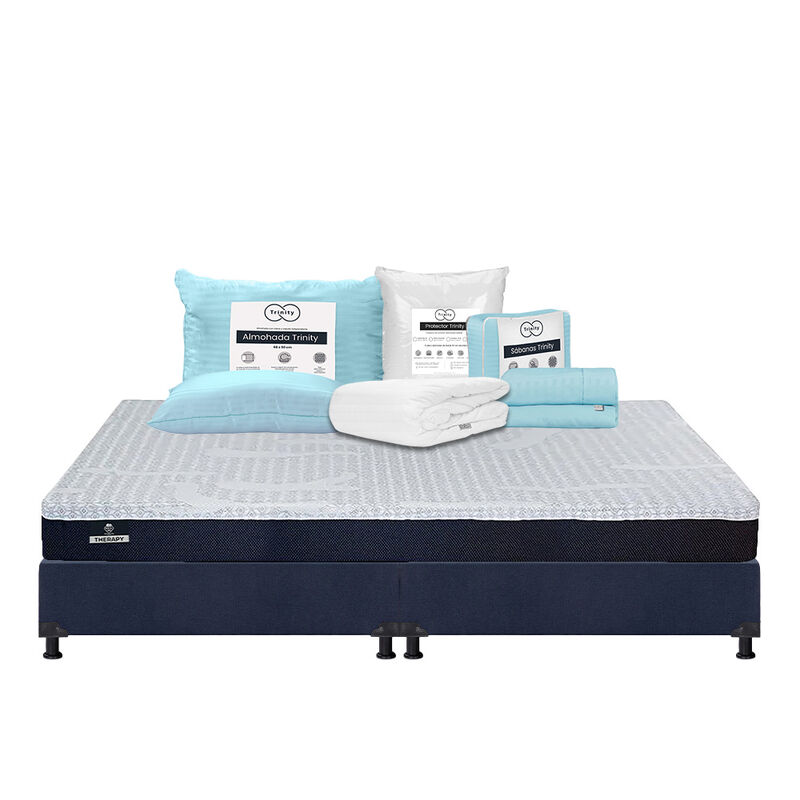 Colch&oacute;n King Size Therapy + Box + Almohada Trin... image number null