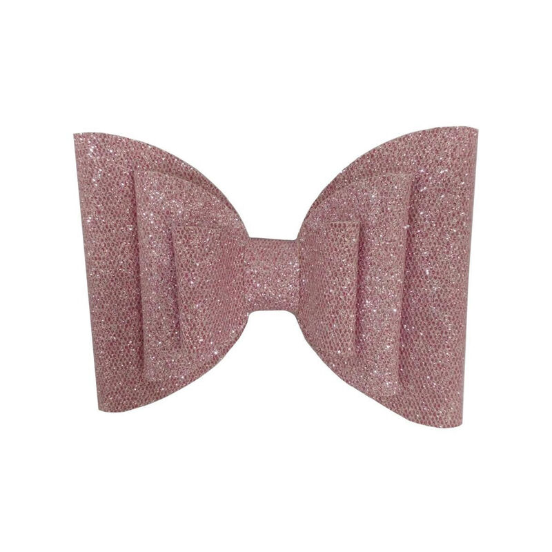 Broche Con Moño Para Cabello Glitter Panal Rosa image number null