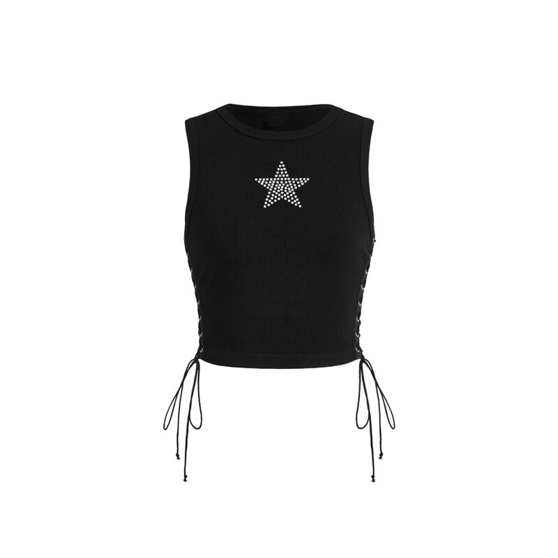 Top Corto Sin Mangas Soly Hux Y2K con Lentejuel... image number null