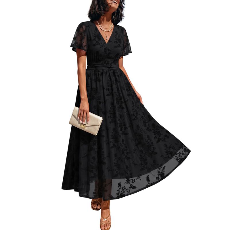 Vestido Lillusory Cruzado Floral con Bolsillos ... image number null