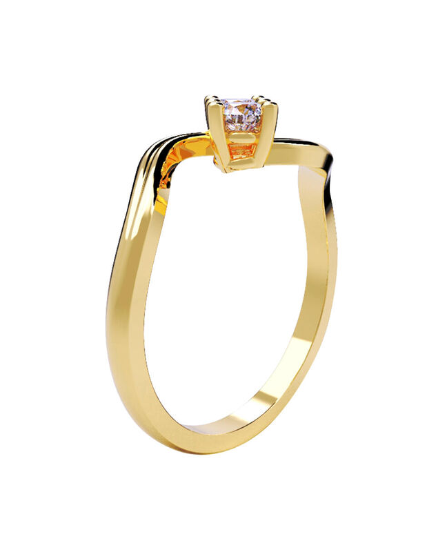 Anillo de Compromiso en Oro Amarillo 10K con Ci... image number null