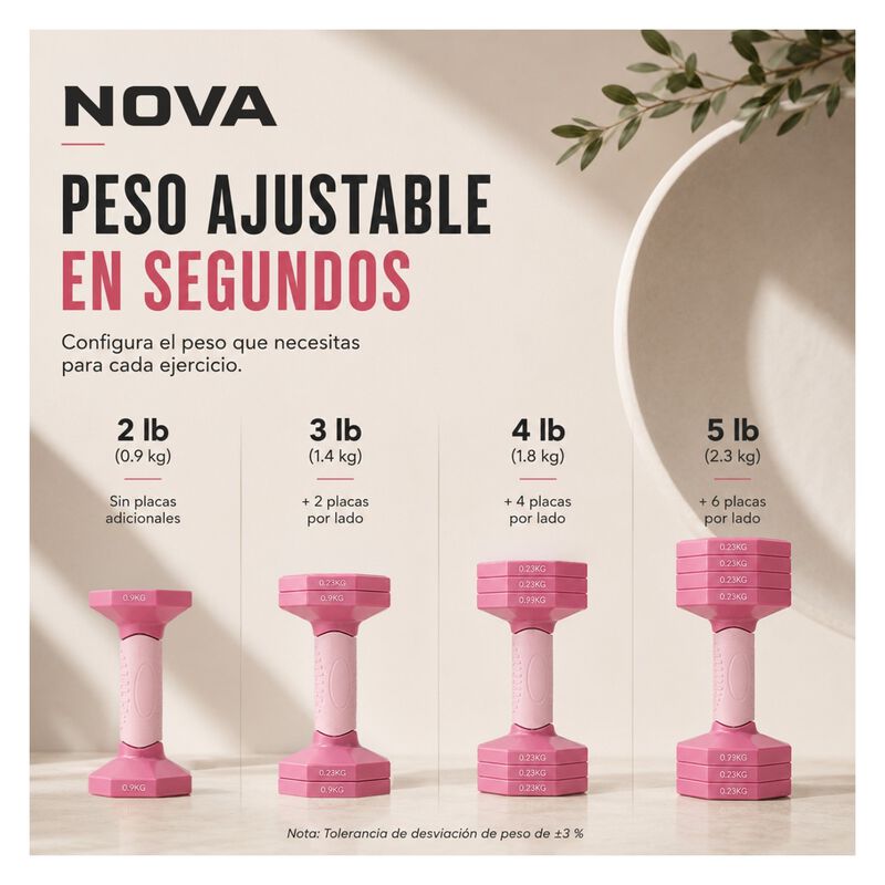 Par Mancuerna Ajustable 2-5 Lb Kit Pesas Peso A... image number null