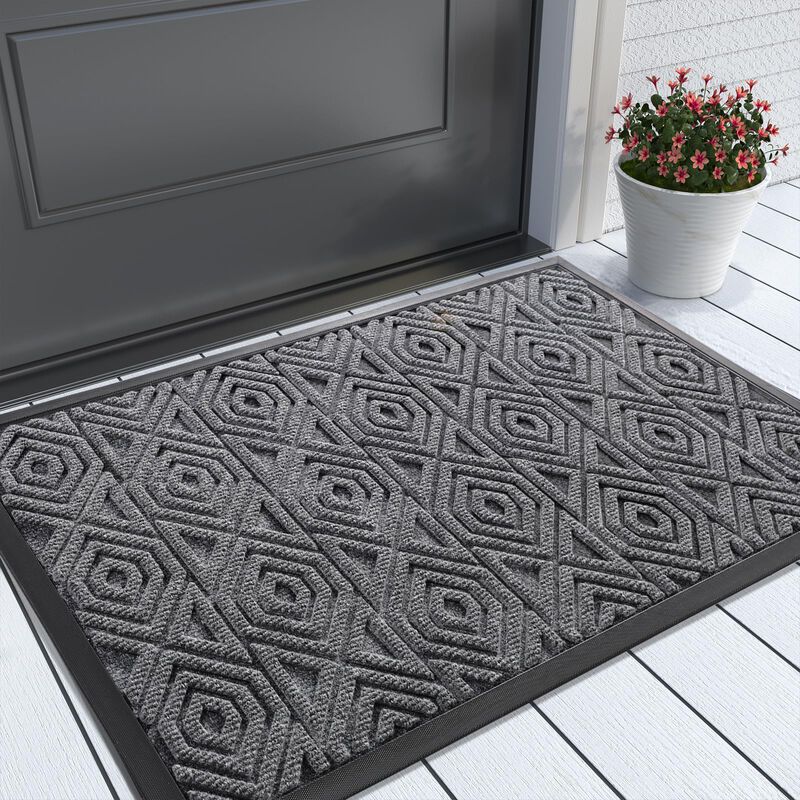 Felpudo Yimobra 45x26 Cm Gris Para Interior Y E... image number null