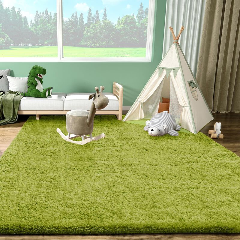 Alfombra Ophanie 152x203 cm Verde De Pelo Largo... image number null