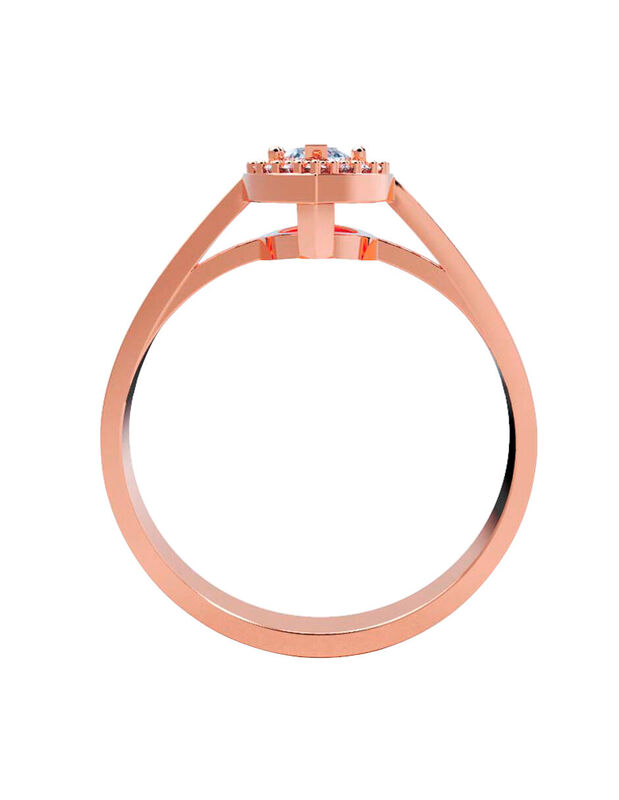 Anillo de Compromiso en Oro Rosa 10K con Circon... image number null