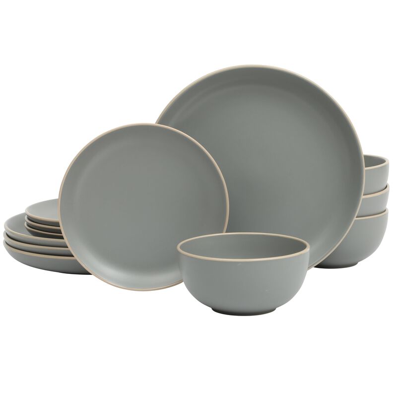 Juego De Vajilla Gibson Home Rockaway Grey Mate... image number null